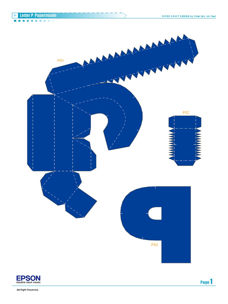 Letter P Papermodel Paper Craft Design by Chan See Lik Paul PDF