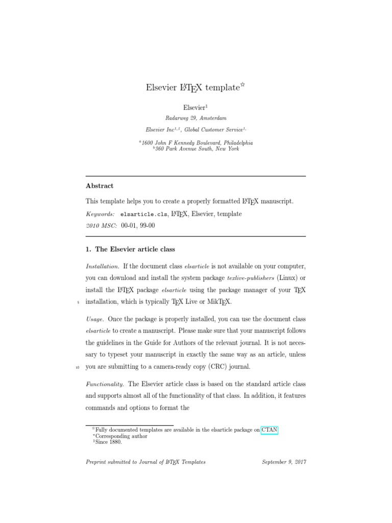Elsarticle Template | PDF | Publishing | Software