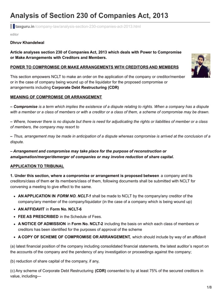 Analysis of Companies Act Section 230 | PDF | Liquidation | Bankruptcy
