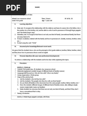 Lesson Plan Family 
