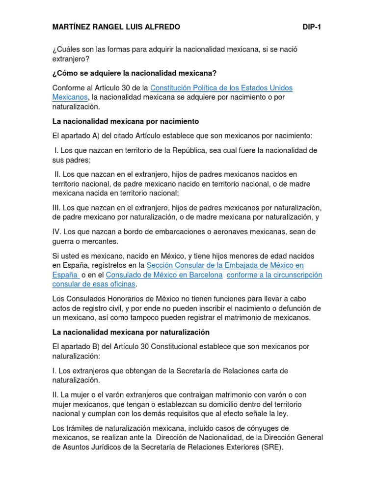 Cuáles Son Las Formas Para Adquirir La Nacionalidad