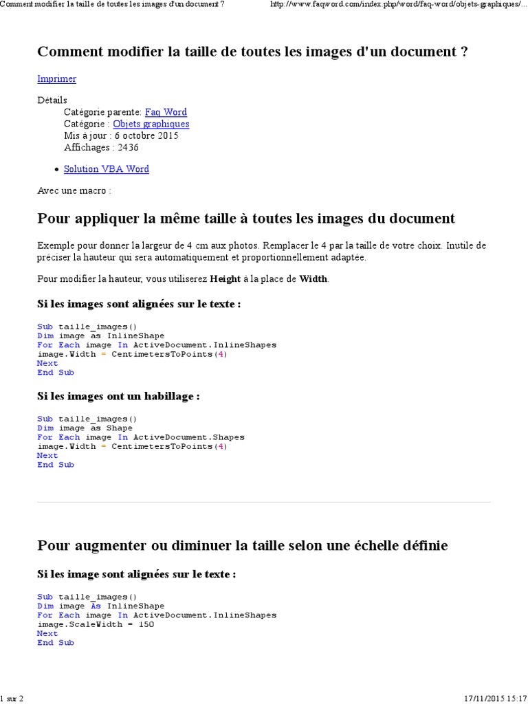 Comment Modifier La Taille De Toutes Les Images D Un Document
