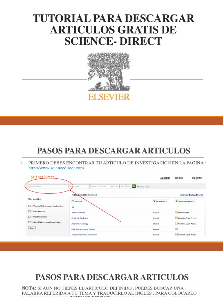 Tutorial para Descargar Articulos Gratis de Science Direct PDF