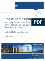 Phase Angle Monitoring: Industry Experience Following the 2011 Pacific Southwest Outage Recommendation 27