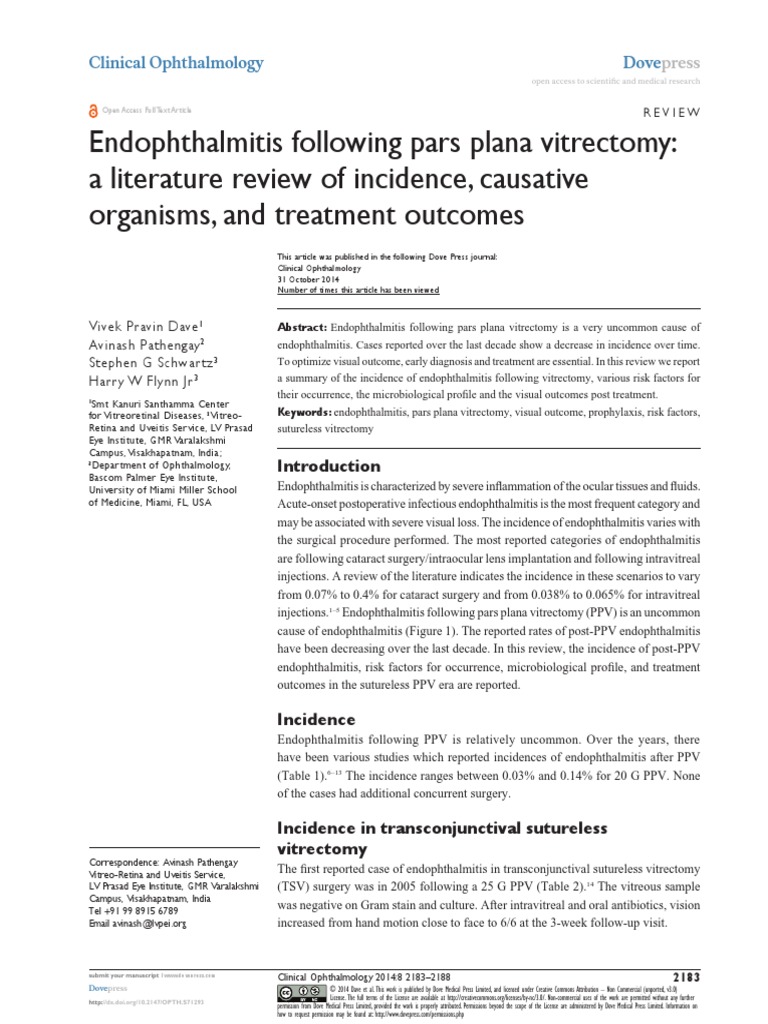 Endoftalmitis Post Vpp Surgery Vision - 