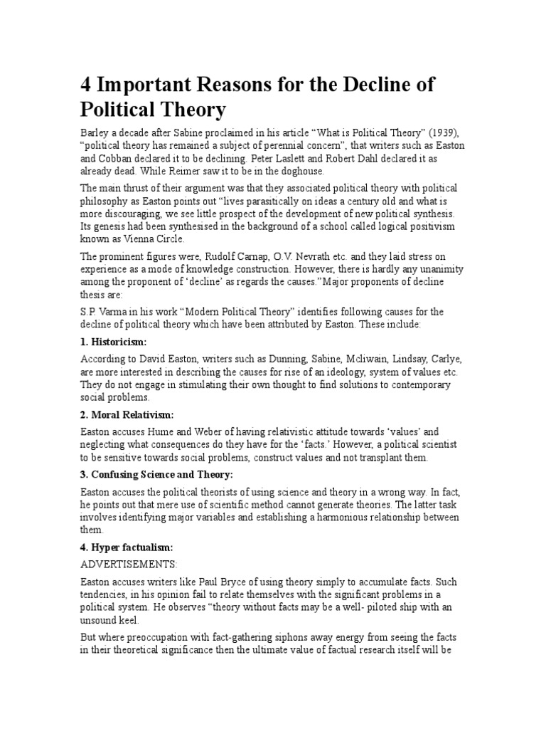 What Is Meant By The Decline Of Political Theory