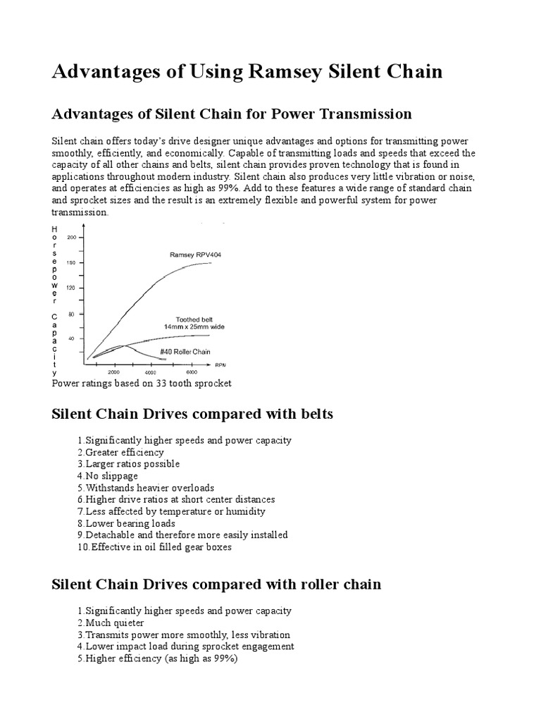 Advantages of Using Ramsey Silent Chain PDF Transmission (Mechanics