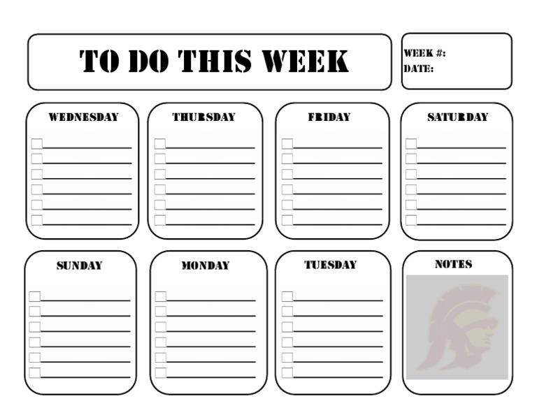 Weekly Task Planner Template | PDF | Self-Improvement