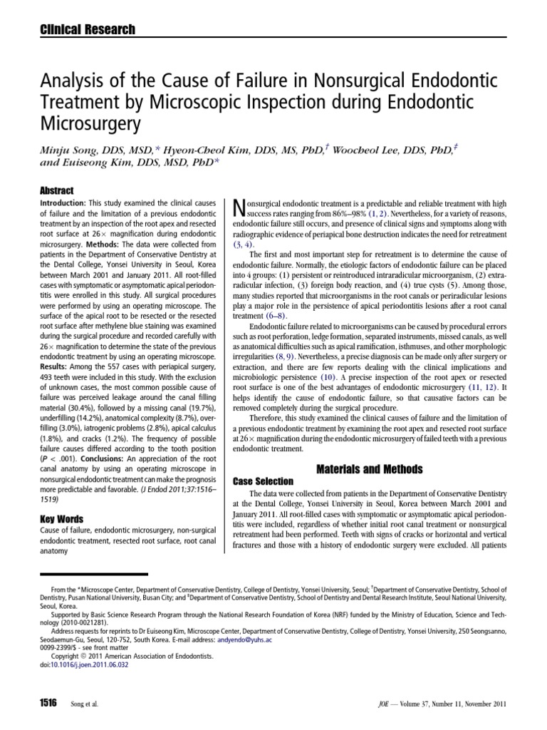 cause failure endodontic.pdf Dentistry Surgery