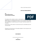 Carta de Agradecimiento