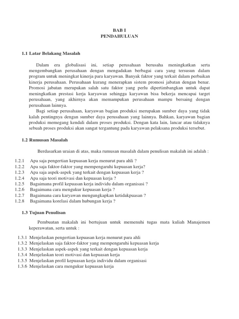 Makalah Kepuasan Kerja Pdf