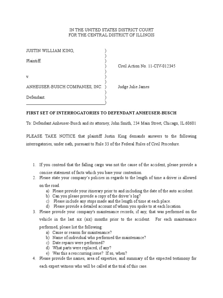 federal rules of civil procedure interrogatories