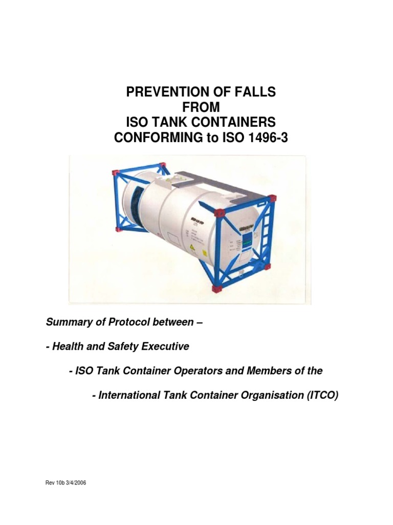 ISO Tank Container Fall Prevention Protocol | PDF | Risk | Safety