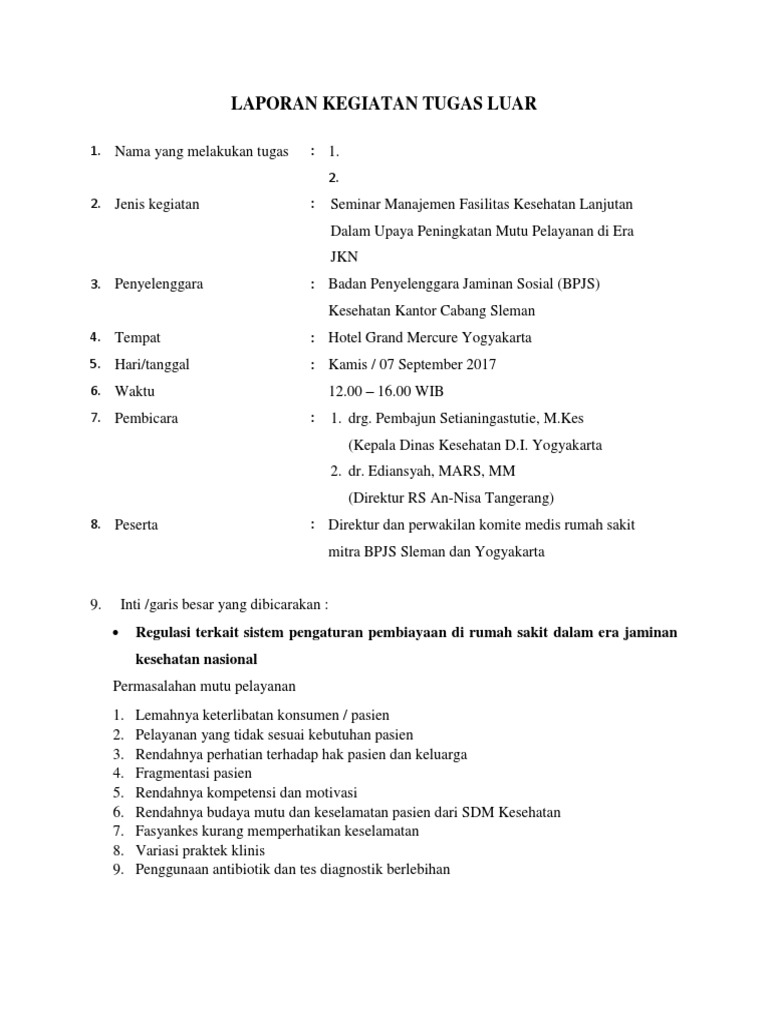 Laporan Kegiatan Seminar Bpjs