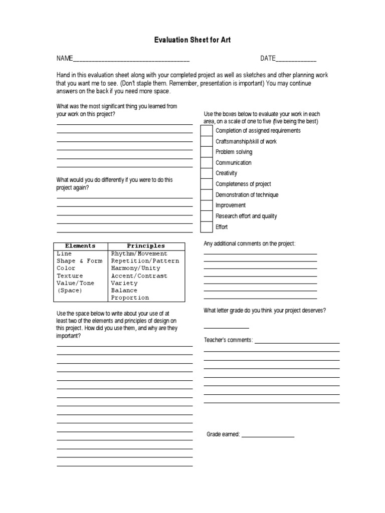 Evaluation | PDF | Career & Growth | Art