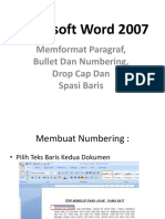 Microsoft Word 2007 Format Paragraph, Bullet, Margin
