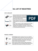Sectoral List of Industries