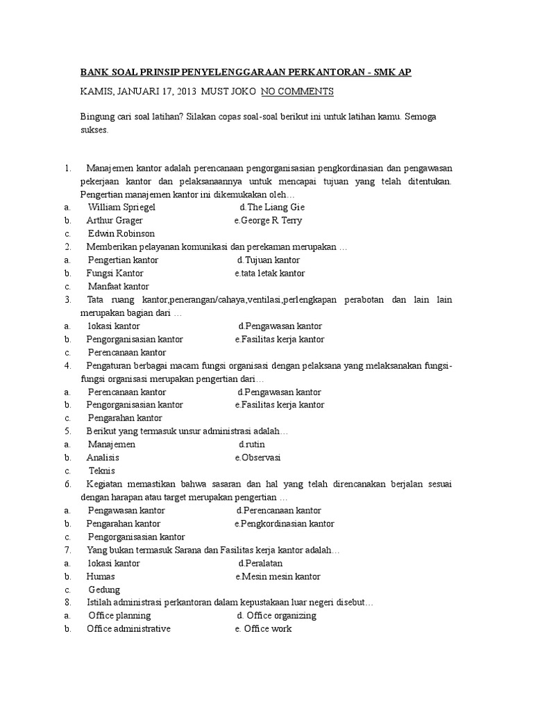 Soal Administrasi