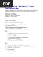 How To Configure Samba As A Primary Domain Controller