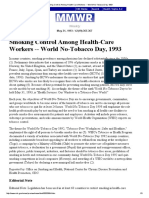 Smoking Control Among Health-Care Workers - World No-Tobacco Day, 1993