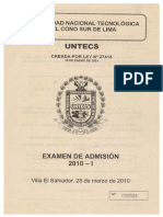 Examen de Admisión UNTECS 2010-I PDF