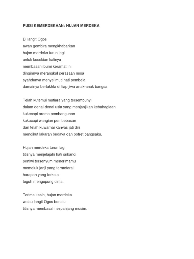 Puisi Kemerdekaan
