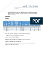 Mm392 Lab 3 - Scheduling: Objectives