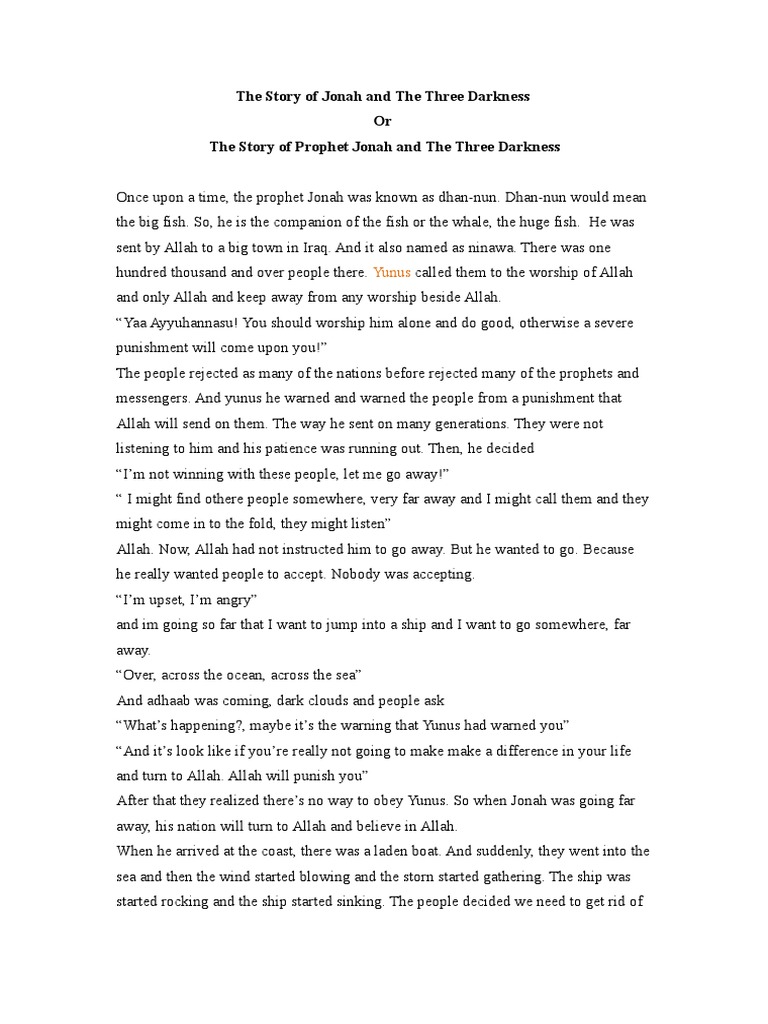 The Story of Jonah | PDF | Jonah