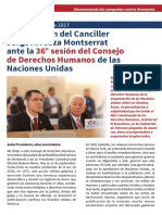 Intervención del Canciller Jorge Arreaza Montserrat ante la 36° sesión del Consejo de Derechos Humanos de las Naciones Unidas