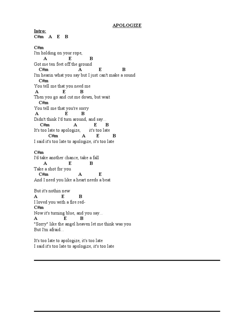 Collection Of English Songs With Chords Song Structure