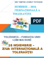 16 Noiembrie - Ziua Internationala a Tolerantei