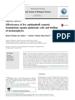 Effectiveness of Five Antidandruff Cosmetic Formulations Against Planktonic Cells and Biofilms of Dermatophytes