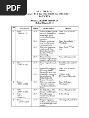 Agenda Kerja Pimpinan