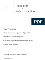 Perceptron & Support Vector Machines