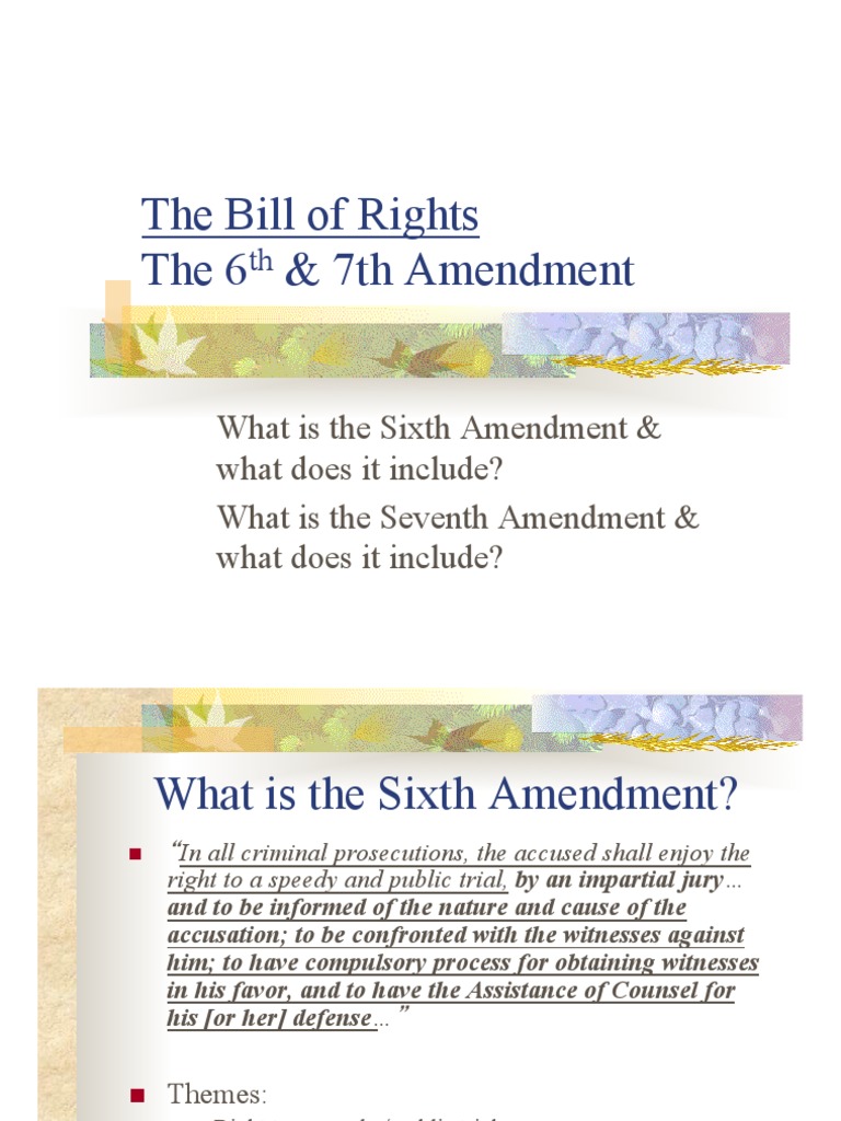 6th 7th Amendment101 PDF Sixth Amendment To The United States