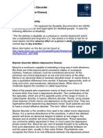 Bi-Polar Affective Disorder (Manic Depressive Illness) : Definition of A Disability