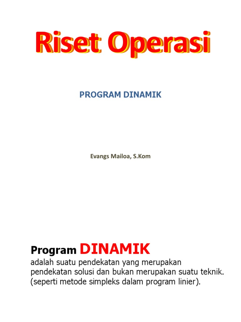 Riset operasi menurut para ahli