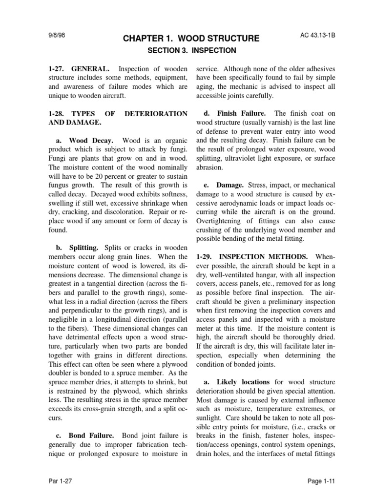 Wood structure inspection guide | PDF | Spar (Aeronautics) | Wood
