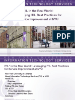 ITIL in The Real World: Leveraging ITIL Best Practices For Service Improvement at NYU