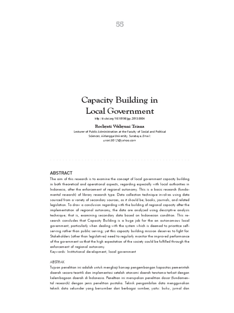 Capacity Building in Local Government PDF | PDF | Capacity Building ...