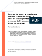 Patricia Dreidemie (2008). Formas de Poder y Regulacion Social a Traves Del Habla El Caso de Los..