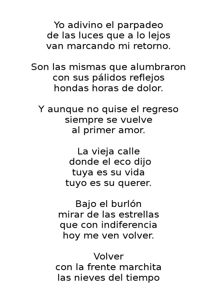 Letra del tango 