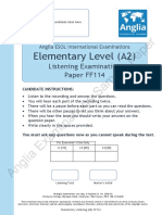 Elementary Level (A2) : Sample Paper