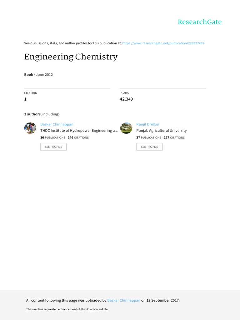 Engineering Chemistry Overview | PDF | Battery (Electricity) | Corrosion