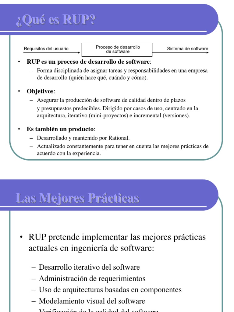 ¿Qué Es RUP? RUP Es Un Proceso de Desarrollo de Software Download