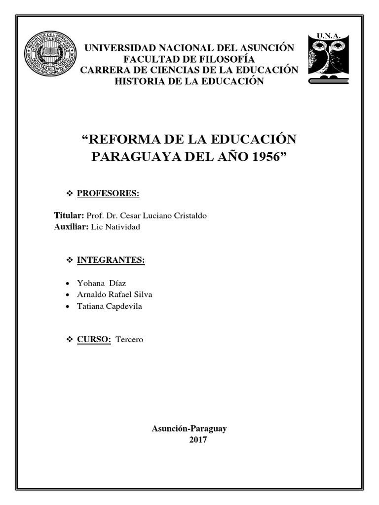 Reforma Educativa Paraguay 1956 | PDF | Ciencias sociales