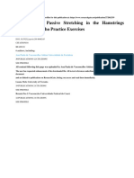 Evaluation of Passive Stretching in The Hamstrings Flexibility