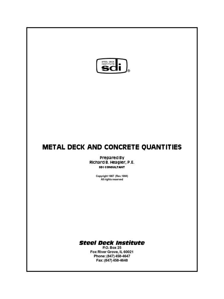 Composite Deck Design Handbook By Sdi Login