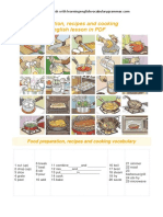 Food Preparation, Recipes and Cooking Vocabulary English Lesson in PDF