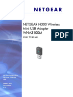 NETGEAR N300 Wireless Mini USB Adapter WNA3100M: User Manual